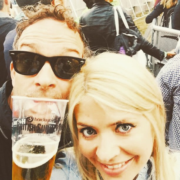 Holly and Dan pictured celebrating 12 years of marriage