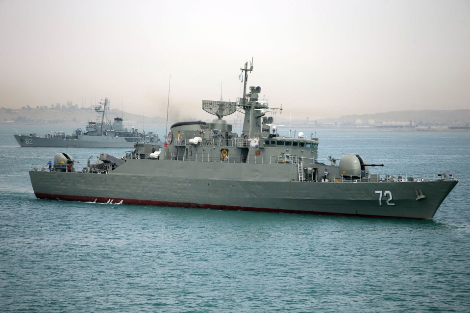 Iran's naval destroyer Alborz that could take part in the joint military drill