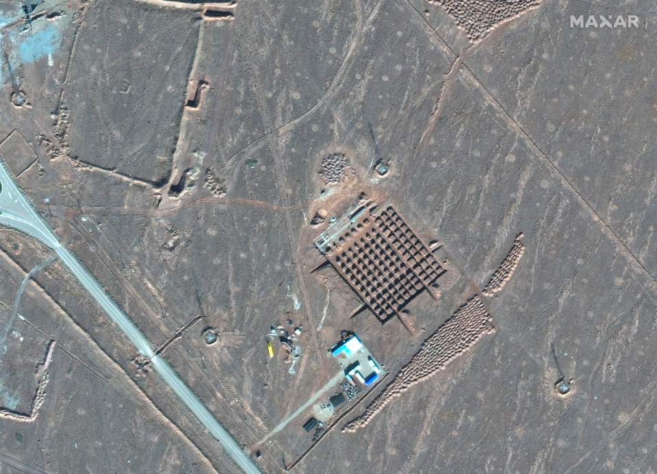 A 2020 satellite image showing the construction of Iran's secret underground Fordo nuclear facility