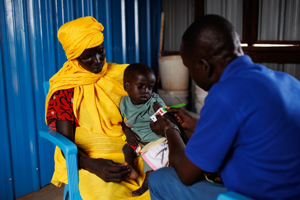 A young boy recovering from measles in Rotriak, South Sudan