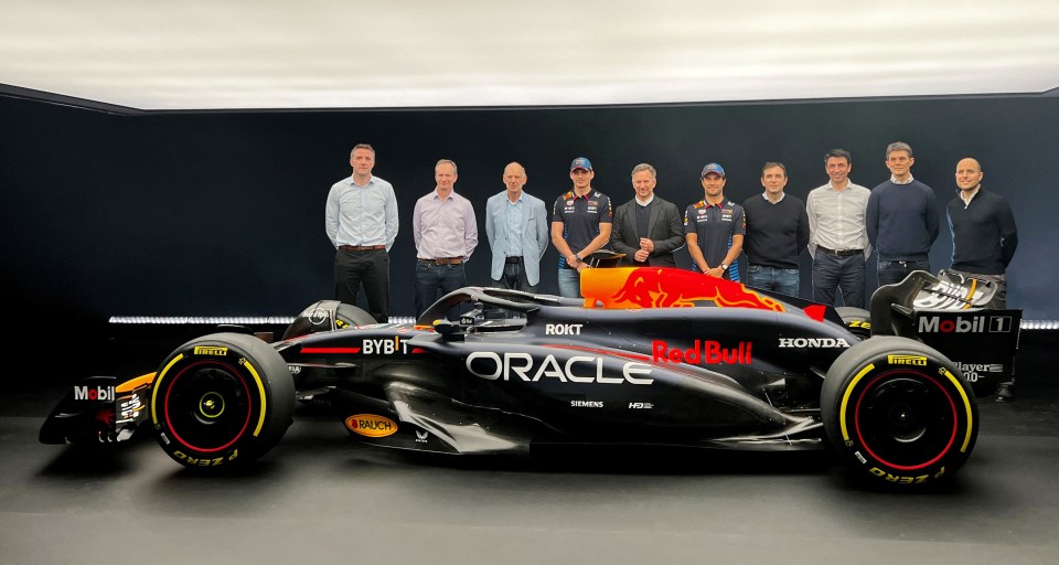 Christian Horner, Max Verstappen and Sergio Perez unveil the new RB20