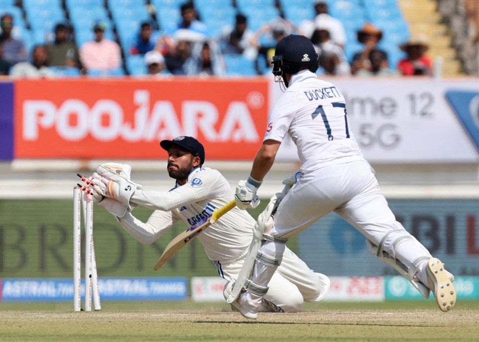 Ben Duckett was run out as England lost cheap wickets early on in the mammoth chase