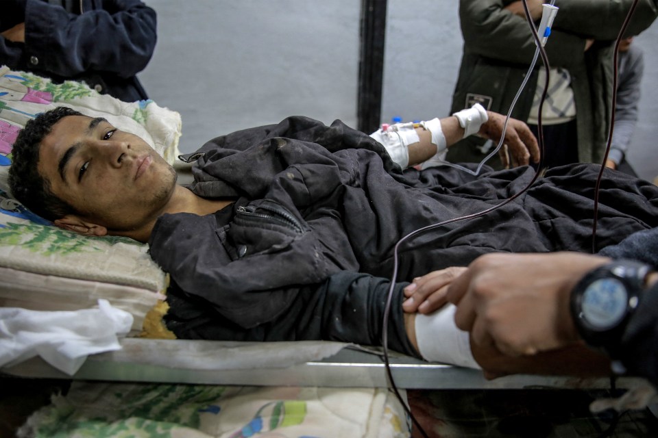 A man receiving treatment at Al-Shifa Hospital after the tragedy on February 29