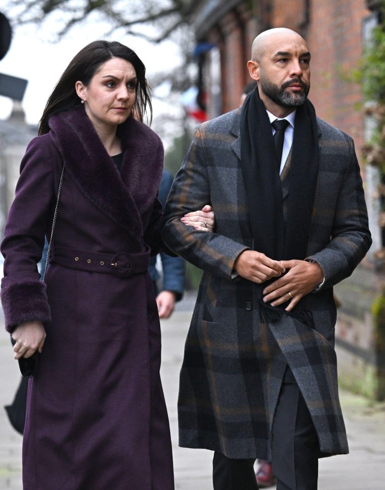 Laura Tobin and Alex Beresford at the funeral