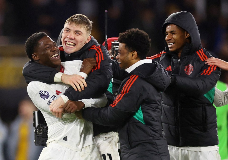 Man Utd celebrate edging past Wolves