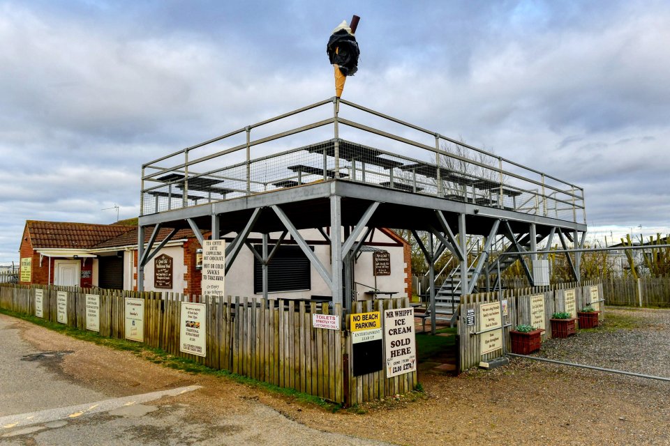 The seating structure erected at the Silver Sands Beach Club at Heacham is set to be taken down