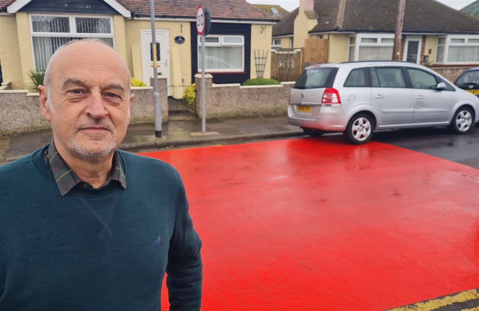 John Sheering said the red warning markings look as if a spaceship had landed