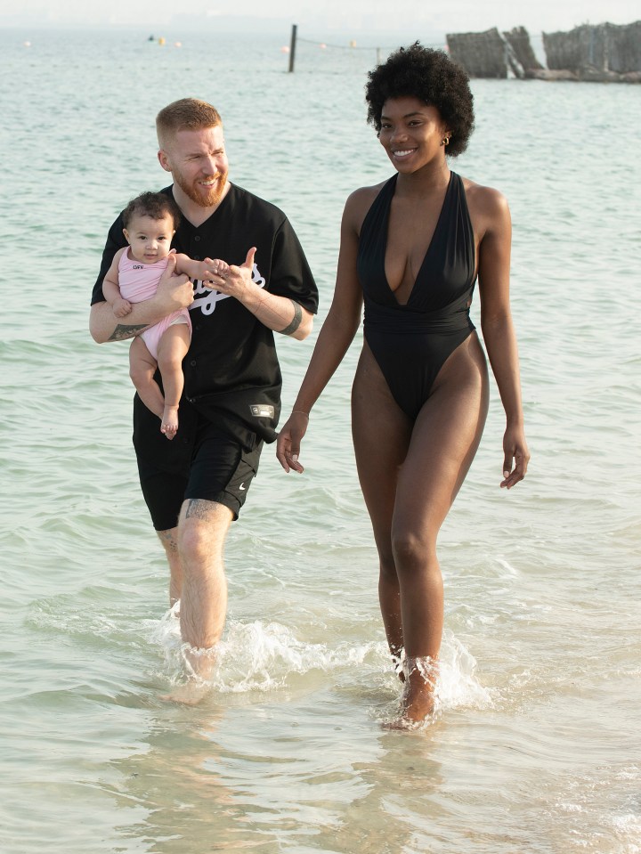 Chyna Mills looked incredible as she hit the beach in Dubai with Neil Jones