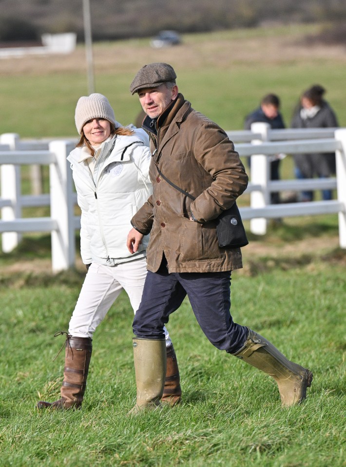 The couple at the Royal Artillery Point to Point at Larkhill in Wiltshire on January 27