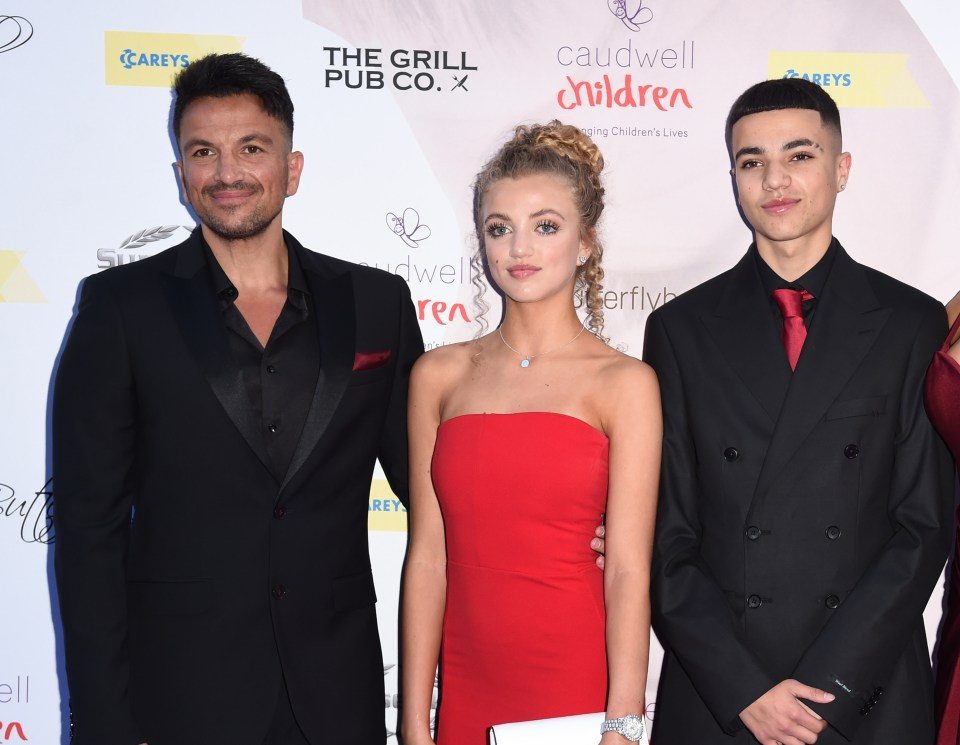 Peter Andre with his eldest children Princess and Junior