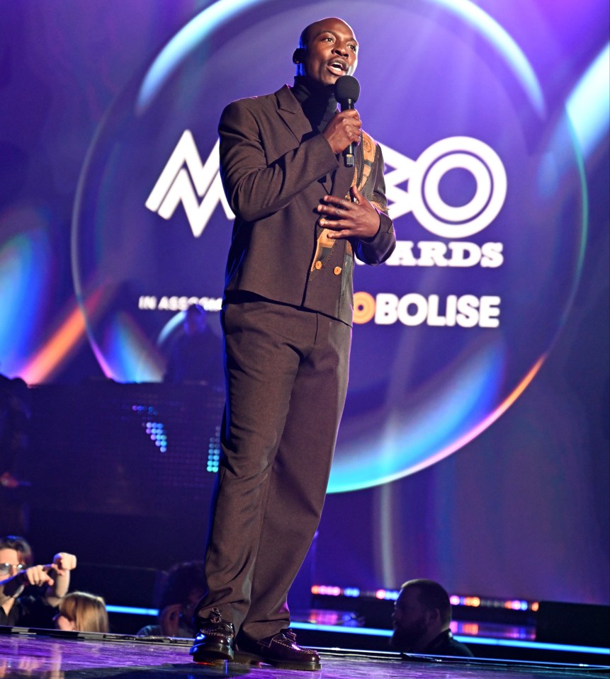 The star attended the MOBOs to present an award