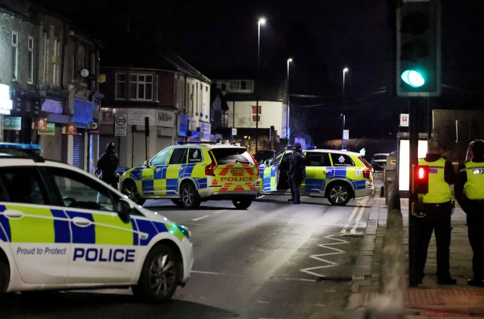 Police cordoned off a 200-yard stretch of road outside Best Bite, in Forest Hall, Newcastle