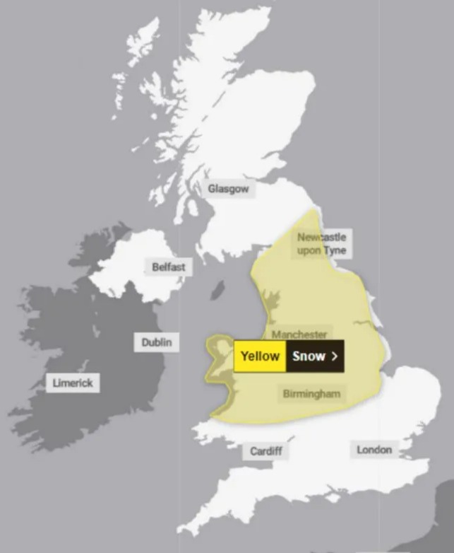 Snow is expected to fall on much of the UK this week