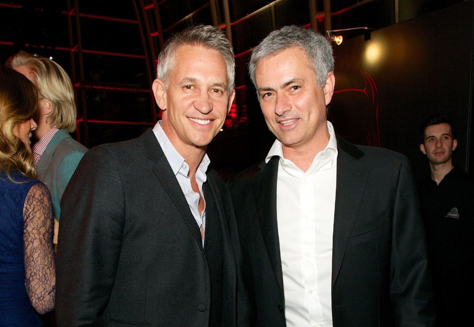 Former pals Gary Lineker and Jose Mourinho have grown distant