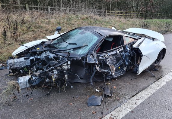 Despite the shocking wreckage the driver didn't suffer serious injuries