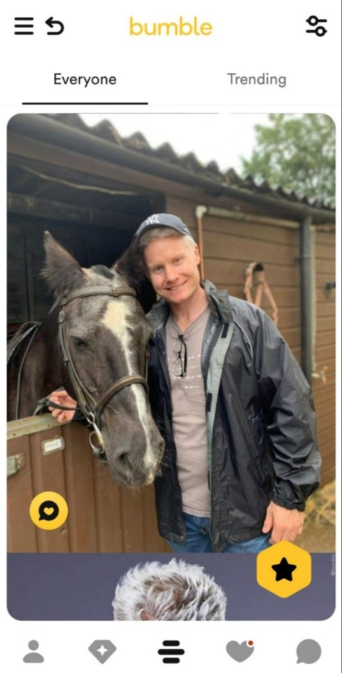 Rhydian adoringly poses with his horse too