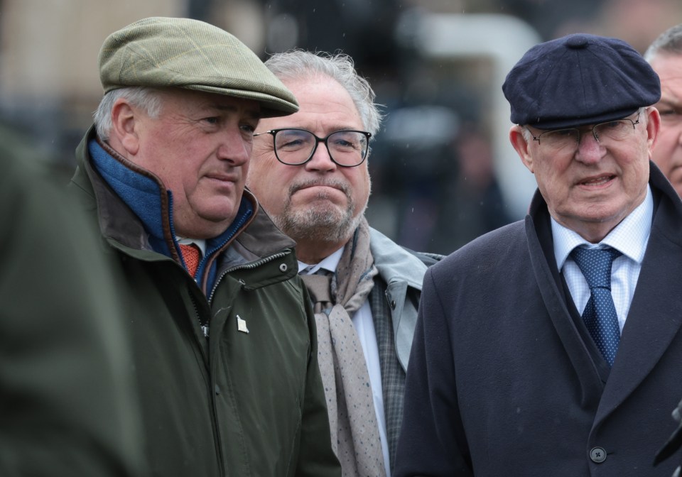 Sir Alex will be a keen observer of my ride on Isaasc Des Obeaux, along with Nicholls, left, and Mason, middle