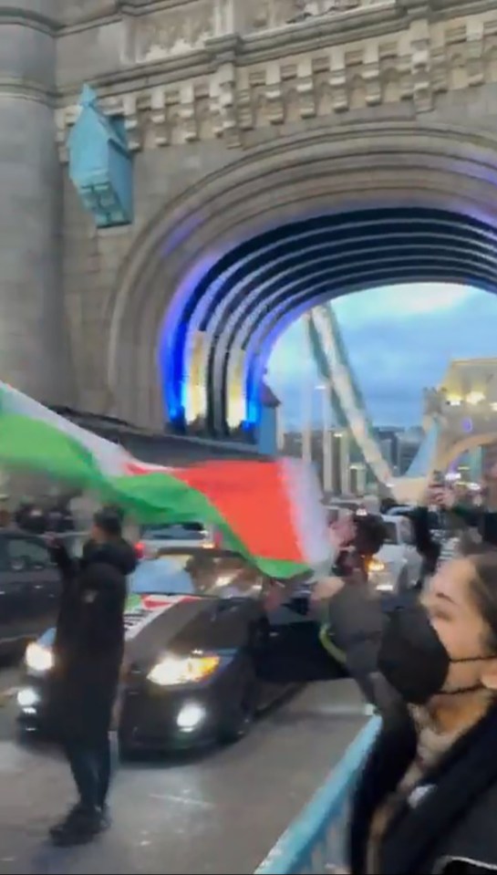 The bridge was shut after pro-Palestinian protesters swarmed the famous landmark