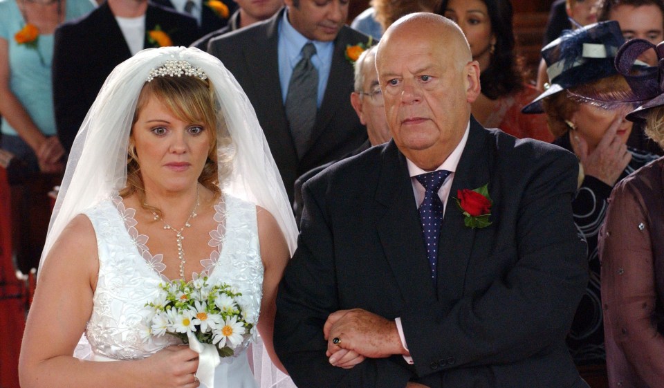 Savident leading Shelley Unwin down the aisle in the soap