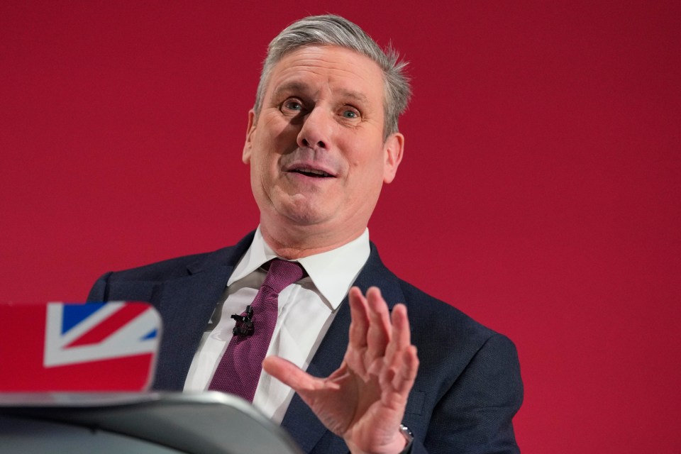 Keir Starmer, Leader of Britain's opposition Labour Party delivers a speech at a business conference in London, Thursday, Feb. 1, 2024. 400 senior business leaders will be in attendance for speeches, panels and roundtables at the Labour Business Conference. (AP Photo/Kirsty Wigglesworth)