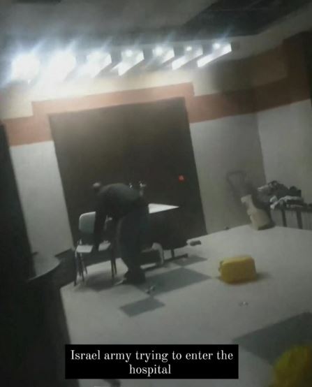 Footage shared online from inside the hospital