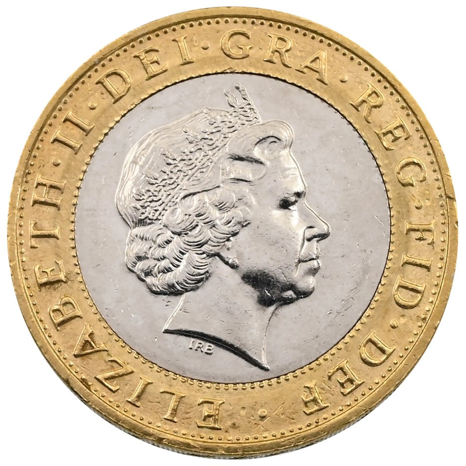 The coin is missing it’s denomination on below the Queen’s head