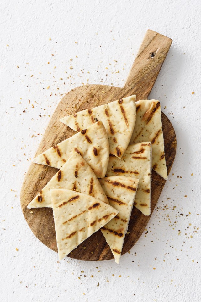 Try pitta bread cut into triangles with olive oil instead