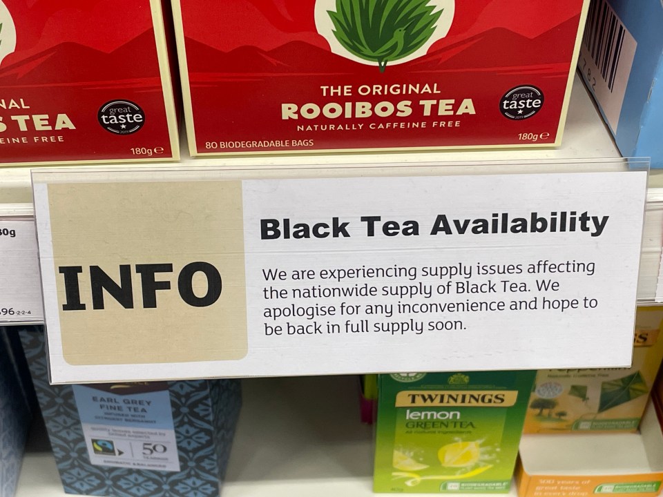 Shoppers are being warned that they could struggle to find tea on shelves