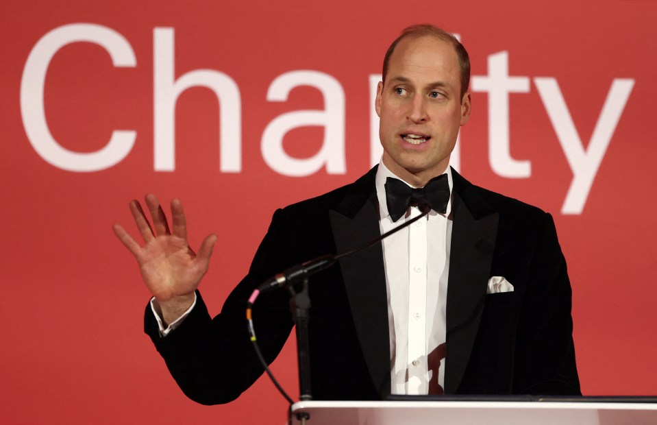 William gives his speech at the gala dinner