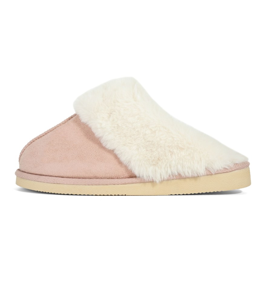 These pink faux fur mule slippers were £24 - now just £16.80 at New Look