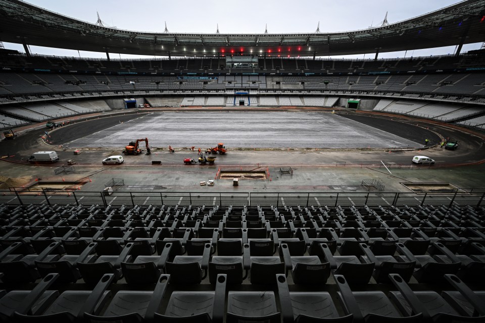 The Stade de France looks completely unrecognisable at the moment