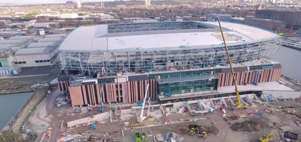 Everton have shown off footage of their new stadium