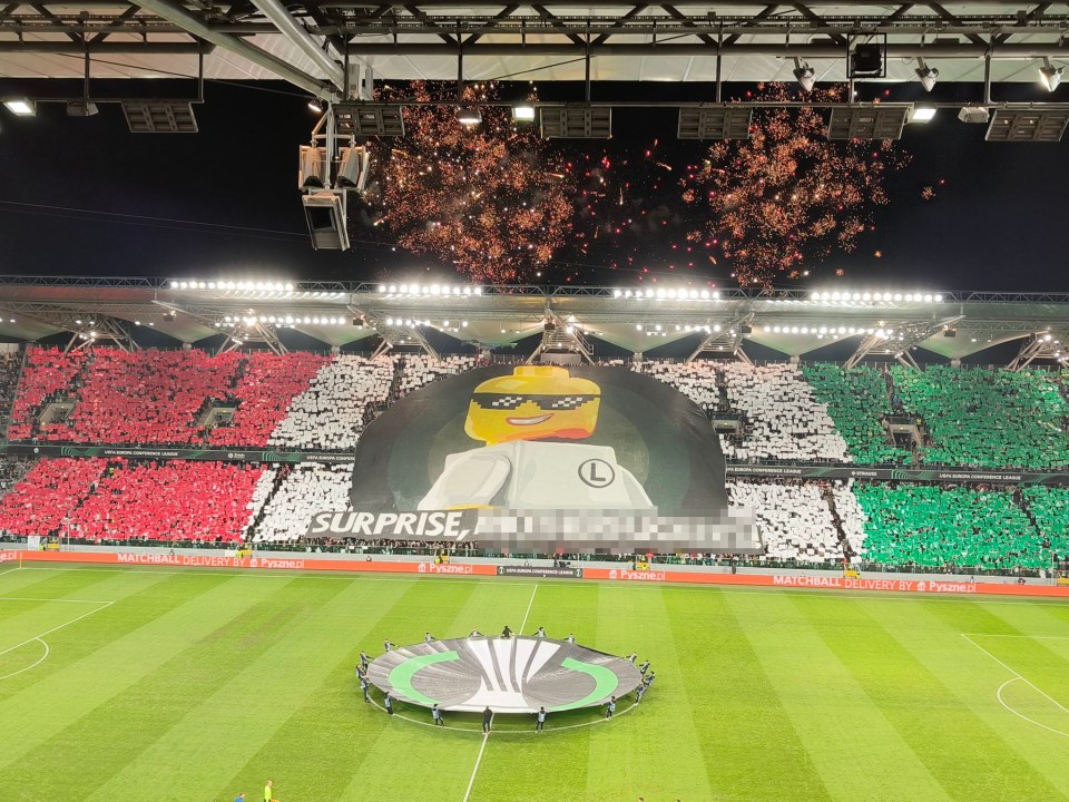 Legia's main stand unveiled a huge X-rated dig at Uefa ahead of kick-off