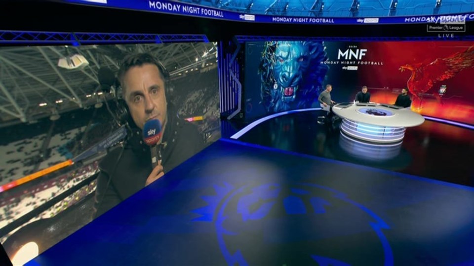 Gary Neville was interrupted by Dave Jones while on a passionate rant about Chelsea