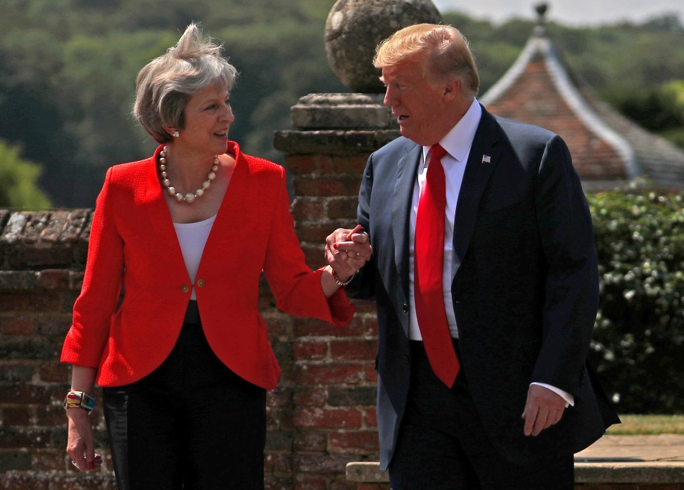 Theresa May was wincing when she met with Trump