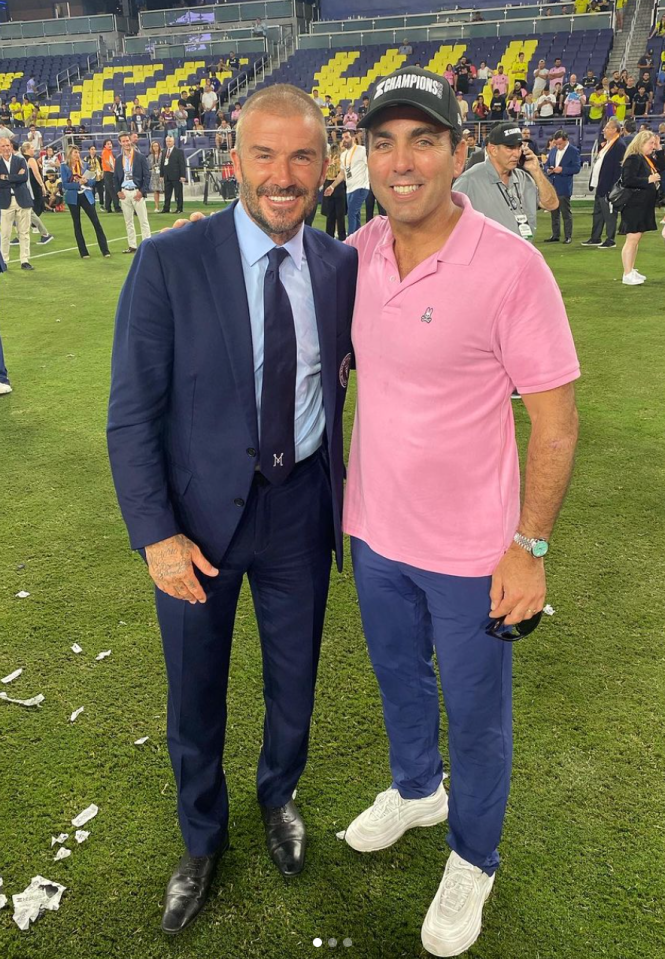 Ex-tennis star Pablo Campana poses with Inter Miami co-owner David Beckham