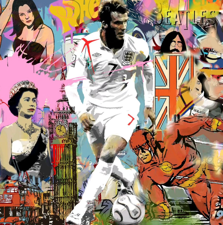 Modern artist Hidalgo has also painted a tribute to David Beckham which features on Instagram