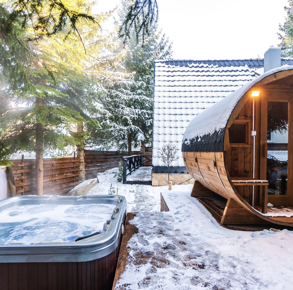 An outdoor hot tub and sauna are available for guests all year round - perfect for beating the winter blues and some peace and quiet