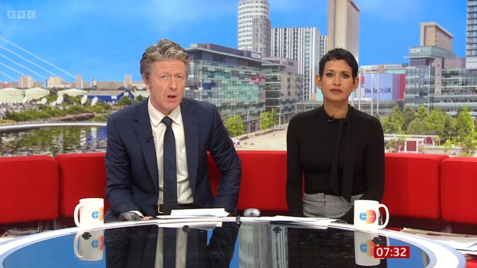 Naga Munchetty was back on air this morning alongside Charlie Stayt