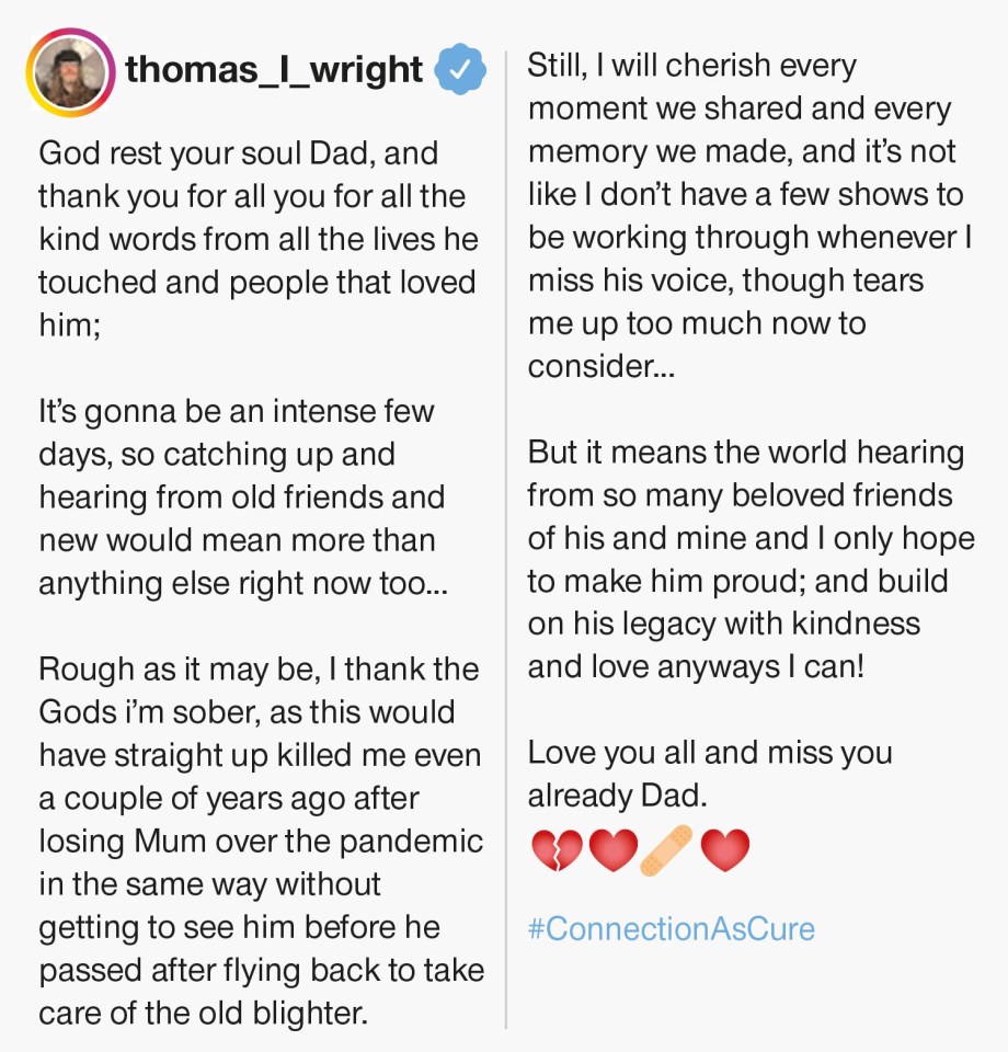 Tom paid an emotional tribute to beloved radio DJ Steve via social media