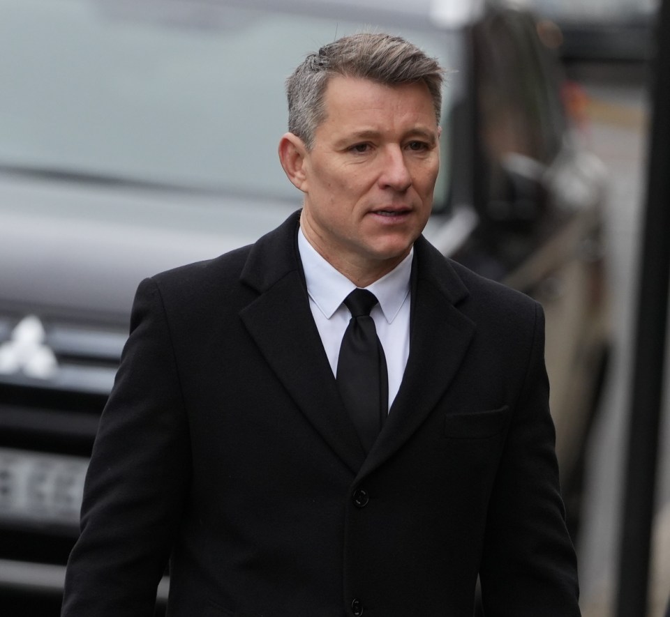 Emotional Ben Shephard as he arrived at the funeral in London