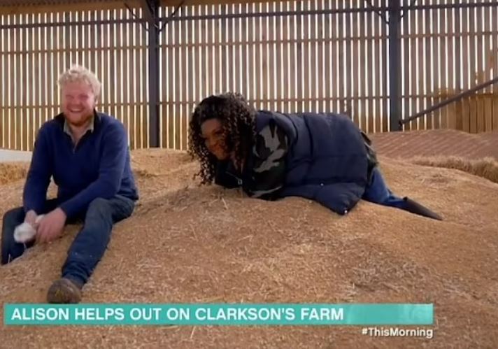 Alison Hammond fell flat on her face as she visited Jeremy Clarkson's farm