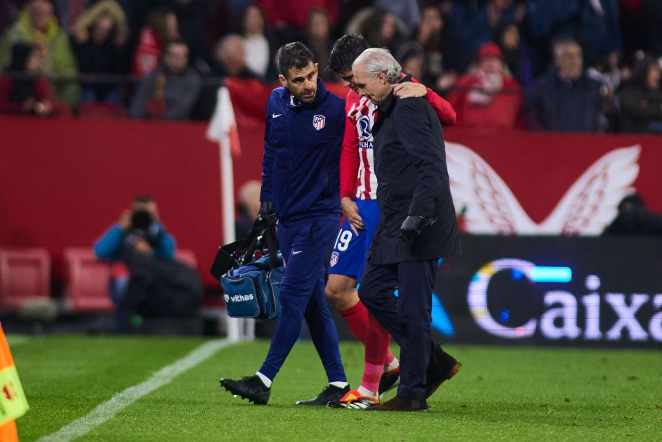 Morata limped off the pitch in tears to undergo tests at the back