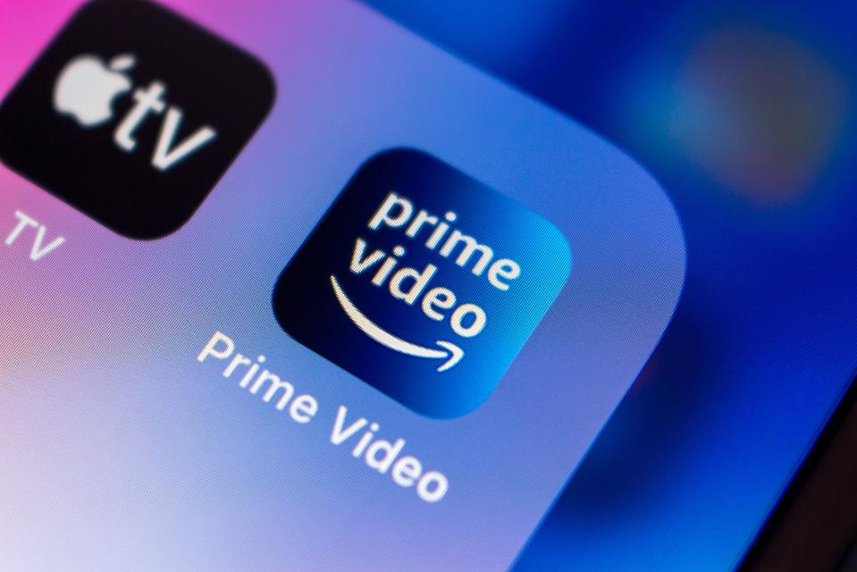 2JB1E92 Kumamoto, JAPAN – Apr 20 2021 : Amazon Prime Video app, subscription video on-demand over-the-top streaming and rental service of Amazon, on iPhone.