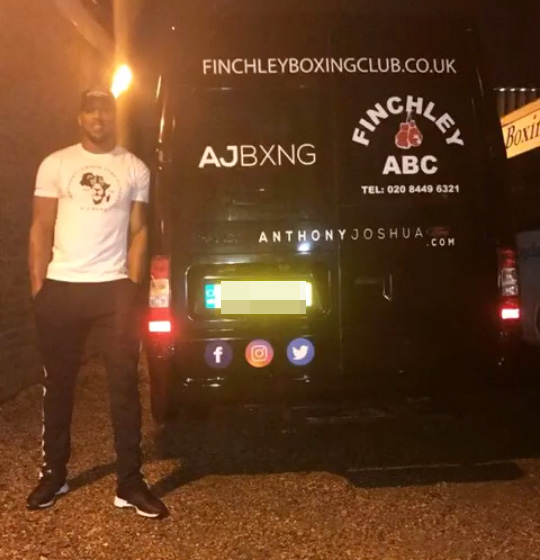 AJ loves his motors and bought his old gym Finchley Boxing Club a minibus as a thank you for all their hard work