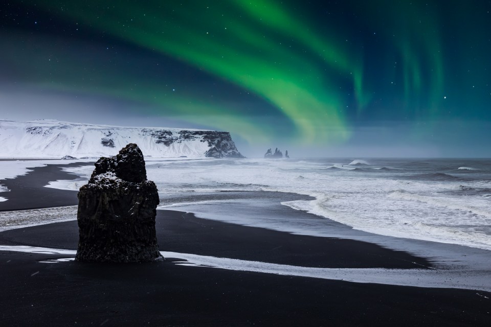 Reynisfjara beach has black sand