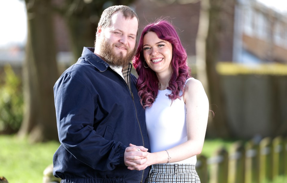 Ben with partner Rebekka Holmes at their home in Barnsley, South Yorkshire