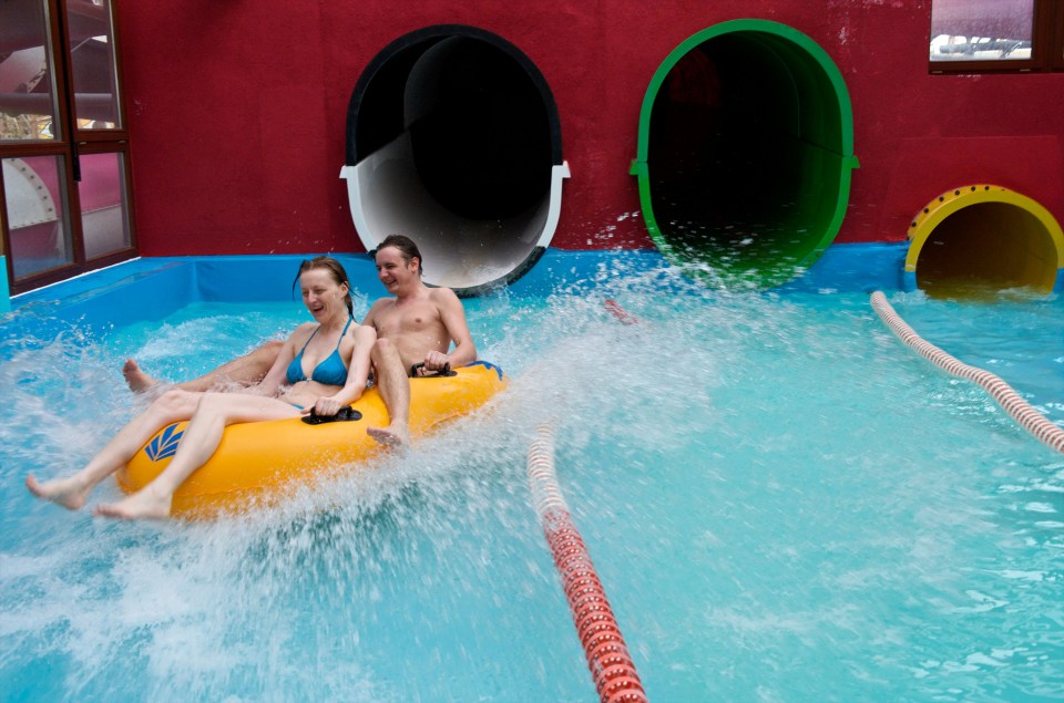 Six water slides are open during the winter season