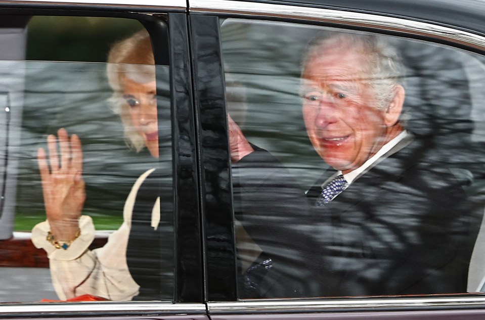 Charles and Camilla pictured after the meeting at Clarence House