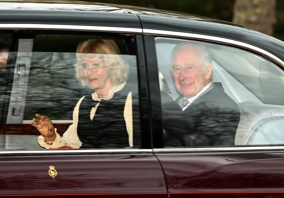 Charles was whisked off in the Royal Bentley on a short journey from Clarence House to Buckingham Palace accompanied by Queen Camilla